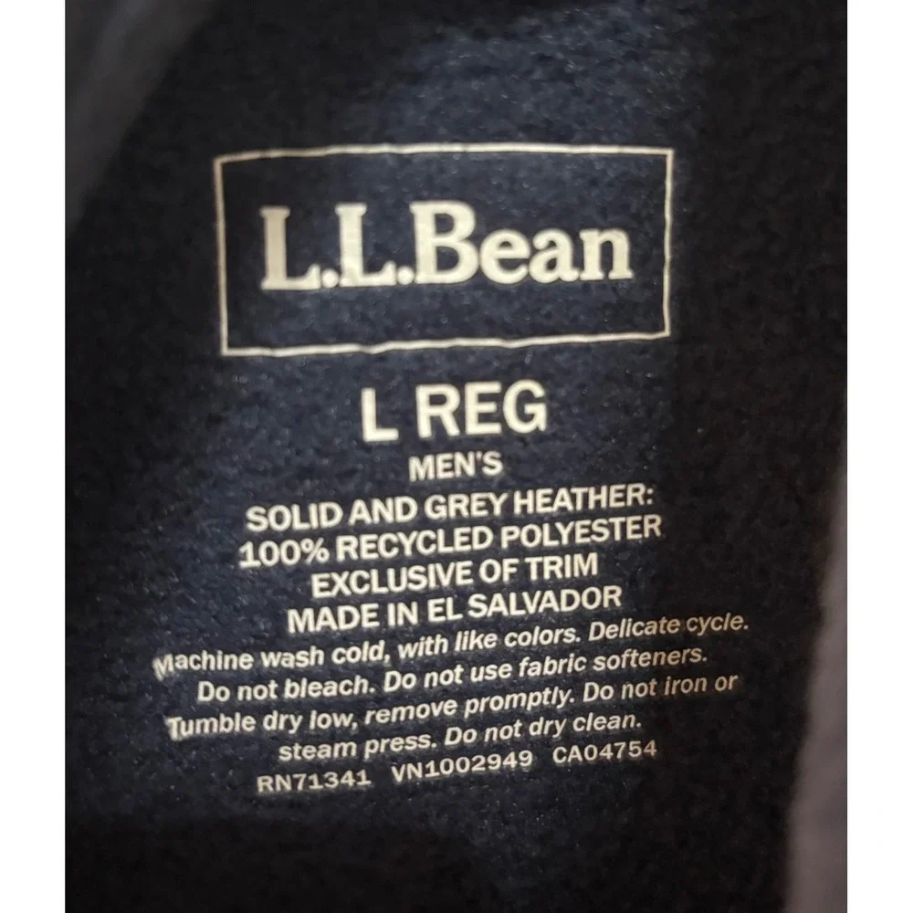 LL Bean Mens Mountain Classic Fleece Vest Navy Blue Full Zip L Large 504672 F22